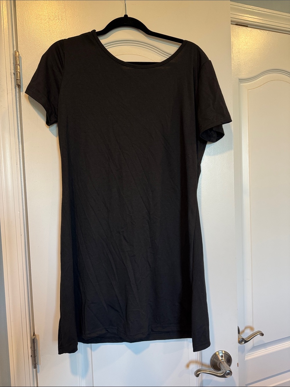 Women's Black Short Sleeve T-shirt Dress